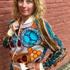 Tidal Cool Bomber Jackets African Wax Block Cotton Reversible Unisex Bomber Jacket Made From GTP Ankara Fabric From Ghana
