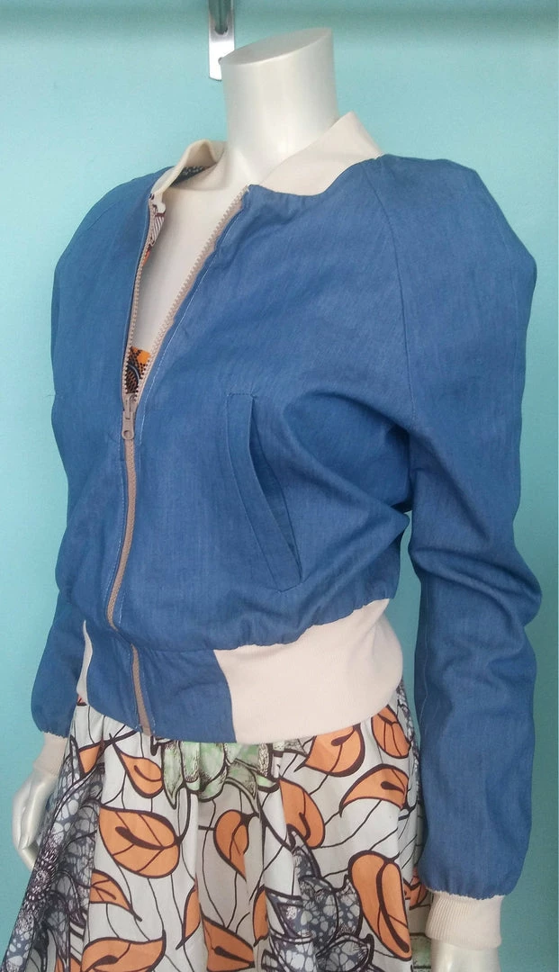 Tidal Cool Bomber Jackets African Wax Block Cotton Reversible Unisex Bomber Jacket Made From GTP Ankara Fabric From Ghana