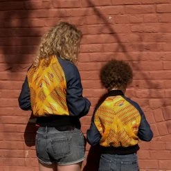 Tidal Cool African Kente Cloth Reversible Unisex Bomber Jacket