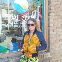 Tidal Cool African Kente Cloth Reversible Unisex Bomber Jacket