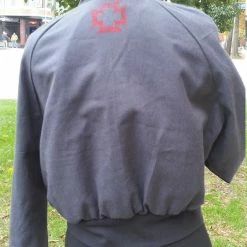 Tidal Cool African Wax Block Cotton Reversible Unisex Bomber Jacket Made From Red And Black Ankara Fabric From Ghana