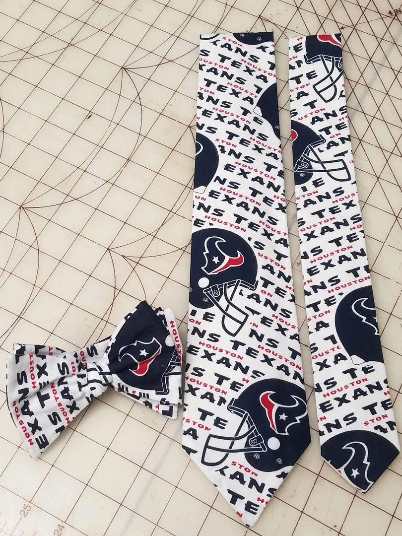 Tidal Cool NFL Houston Texans Neckties In Bow Tie, Skinny Tie, And Standard Tie Styles, Kids Or Adult Sizes Neckties, Vests, Pocket Squares And Cummerbunds