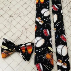 Tidal Cool Drum Neckties In Bow Tie, Skinny Tie, And Standard Tie Styles, Kids Or Adult Sizes