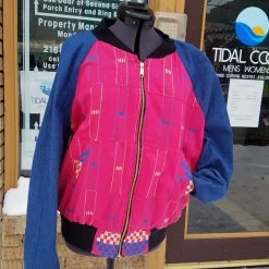Tidal Cool Bomber Jackets African Pink Kente Cloth Reversible Unisex Bomber Jacket