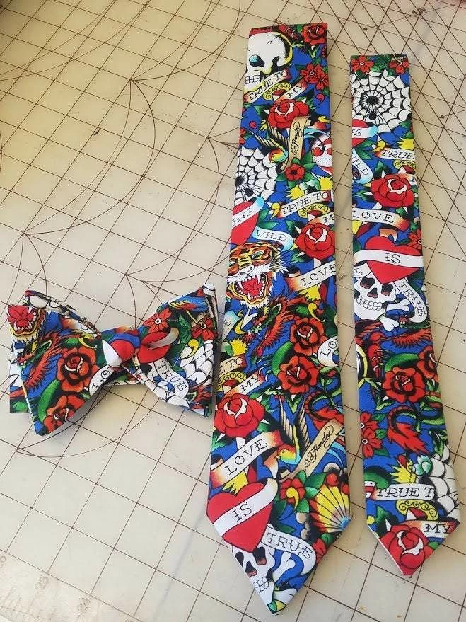 Tidal Cool Neckties, Vests, Pocket Squares And Cummerbunds Ed Hardy Neckties In Bow Tie, Skinny Tie, And Standard Tie Styles, Kids Or Adult Sizes
