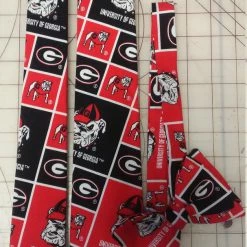 Tidal Cool University Of Georgia Bulldogs Neckties In Bow Tie, Skinny Tie, And Standard Tie Styles, Kids Or Adult Sizes