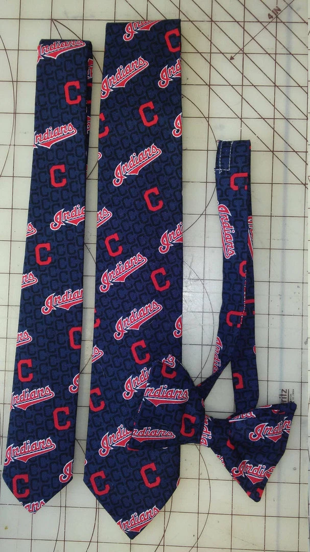 Tidal Cool MLB Cleveland Indians Block C Neckties In Bow Tie, Skinny Tie, And Standard Tie Styles, Kids Or Adult Sizes Neckties, Vests, Pocket Squares And Cummerbunds