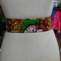 Tidal Cool Belts, Hats And Accessories Reversible Obi Belt In African Wax Block Cotton And Dashiki Print