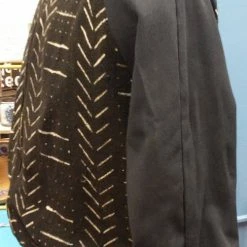 Tidal Cool African Mud Cloth Reversible Unisex Bomber Jacket Bomber Jackets