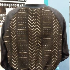 Tidal Cool African Mud Cloth Reversible Unisex Bomber Jacket Bomber Jackets