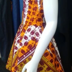 Tidal Cool Ankara Dress With Mandarin Neckline Made From African Wax Block Cotton