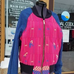 Tidal Cool Bomber Jackets African Pink Kente Cloth Reversible Unisex Bomber Jacket