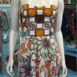 Tidal Cool Vlisco Ankara Bombshell Mini Dress In African Wax Block Cotton