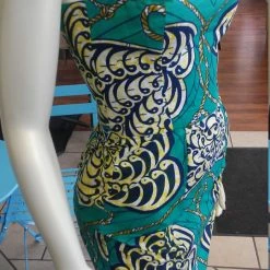 Tidal Cool Dresses Ankara Bombshell Mini Dress In Beautiful Wax Block Seashell And Rope Nautical Fabric