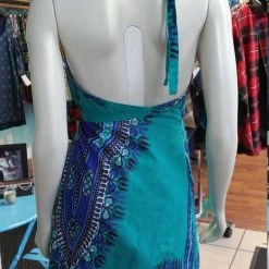 Tidal Cool Dresses Halter Wrap Dress In African Wax Block Cotton