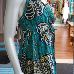 Tidal Cool Dresses Halter Wrap Dress In African Wax Block Cotton