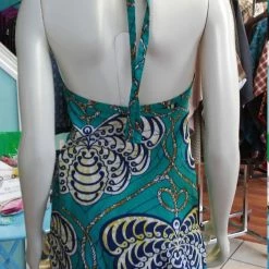 Tidal Cool Dresses Halter Wrap Dress In African Wax Block Cotton