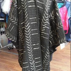 Tidal Cool Long African Mudcloth Cape Bomber Jackets