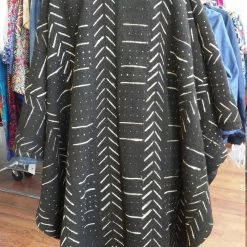 Tidal Cool Long African Mudcloth Cape Bomber Jackets
