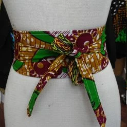 Tidal Cool Belts, Hats And Accessories Reversible Obi Belt In African Wax Block Cotton And Dashiki Print