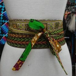 Tidal Cool Belts, Hats And Accessories Reversible Obi Belt In African Wax Block Cotton And Dashiki Print