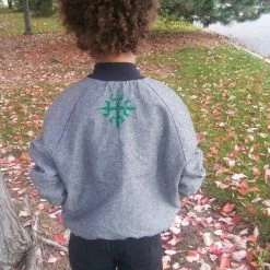 Tidal Cool Bomber Jackets Dashiki Reversible Unisex Kids Lime Bomber Jacket Made From Wax Block Cotton