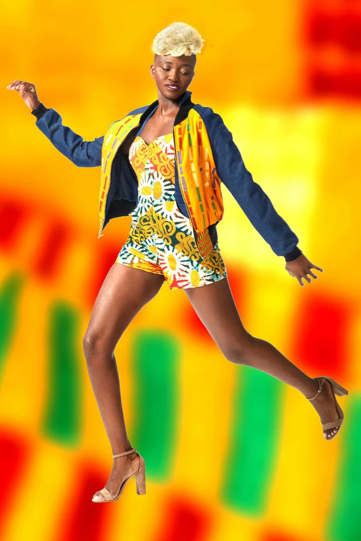 Tidal Cool African Kente Cloth Reversible Unisex Bomber Jacket