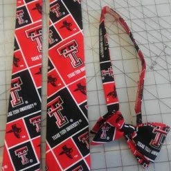 Tidal Cool Texas Tech Red Raiders Neckties In Bow Tie, Skinny Tie, And Standard Tie Styles, Kids Or Adult Sizes