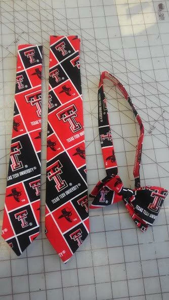 Tidal Cool Texas Tech Red Raiders Neckties In Bow Tie, Skinny Tie, And Standard Tie Styles, Kids Or Adult Sizes