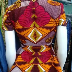 Tidal Cool Peplum Blazer In Graphic Wax Block Ankara, With Short Sleeves And Hi Low Hem Bomber Jackets