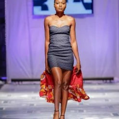 Tidal Cool Peplum Blazer In Graphic Wax Block Ankara, With Short Sleeves And Hi Low Hem Bomber Jackets