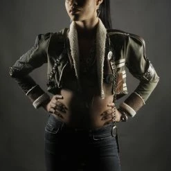 Tidal Cool Short Steampunk Bolero Jacket With Coat Tails And Hardware Bomber Jackets