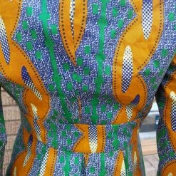 Tidal Cool Bomber Jackets Fitted African Wax Block Cotton Blazer In ATL Ghanaian Fabric