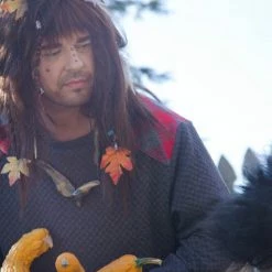 Tidal Cool Tops And Ponchos Men's Pullover In Grey Quilted Thermal With Red Checkered Shoulder Detail