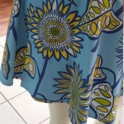 Tidal Cool A-Line Canvas Wrap Skirt In Blue Floral