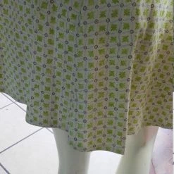 Tidal Cool A-Line Canvas Wrap Skirt In Yellow And Green Floral Henna Art And Decor