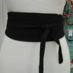 Tidal Cool Reversible Mudcloth And Denim Obi Belt