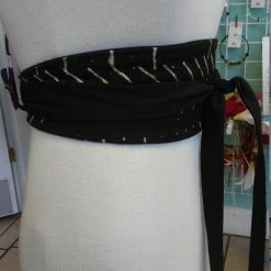 Tidal Cool Reversible Mudcloth And Denim Obi Belt