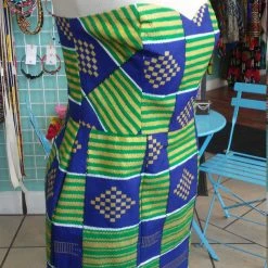 Tidal Cool Ankara Bombshell Mini Dress In Beautiful African Cotton