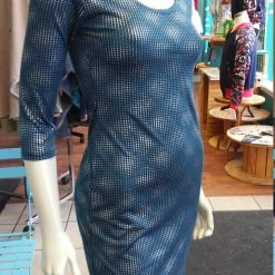 Tidal Cool Lightweight Three-Quarter Sleeve Scoop Neck Dress Dresses