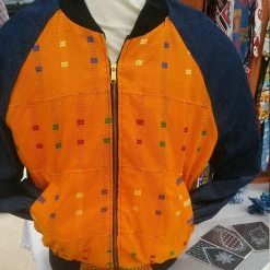 Tidal Cool African Kente Cloth Reversible Unisex Bomber Jacket
