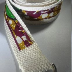 Tidal Cool Ankara And Natural Canvas Belt With Adjustable D Ring Closure