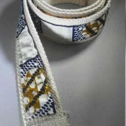 Tidal Cool Ankara And Natural Canvas Belt With Adjustable D Ring Closure Belts, Hats And Accessories