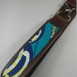 Tidal Cool Vegan Leather And Ankara Belt With Metal Buckle Closure