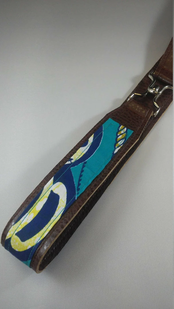 Tidal Cool Vegan Leather And Ankara Belt With Metal Buckle Closure