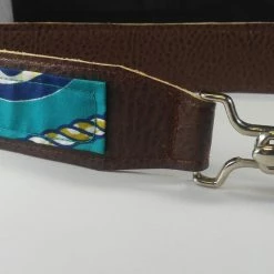 Tidal Cool Vegan Leather And Ankara Belt With Metal Buckle Closure