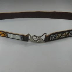 Tidal Cool Belts, Hats And Accessories Vegan Leather And Ankara Belt With Metal Buckle Closure