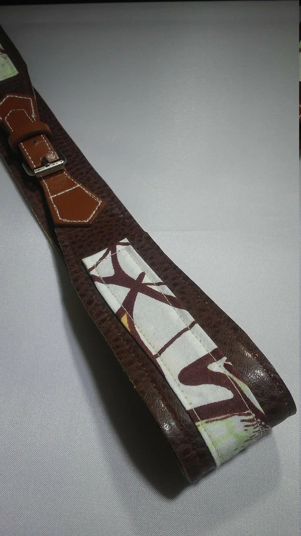 Tidal Cool Vegan Leather And Ankara Belt With Adjustable Buckle Closure