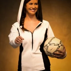 Tidal Cool White Performance Hoodie With Cool Mesh Sides And Zip Front Tops And Ponchos