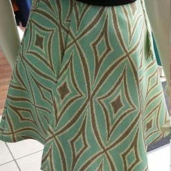 Tidal Cool A-Line Canvas Wrap Skirt Turquoise And Gray Henna Art And Decor